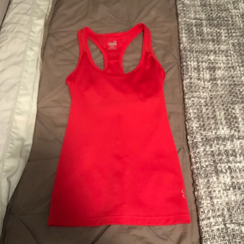 red workout top